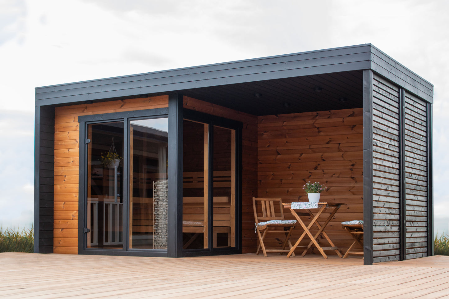 Sierra S Plus Outdoor Cabin Sauna With Covered Area