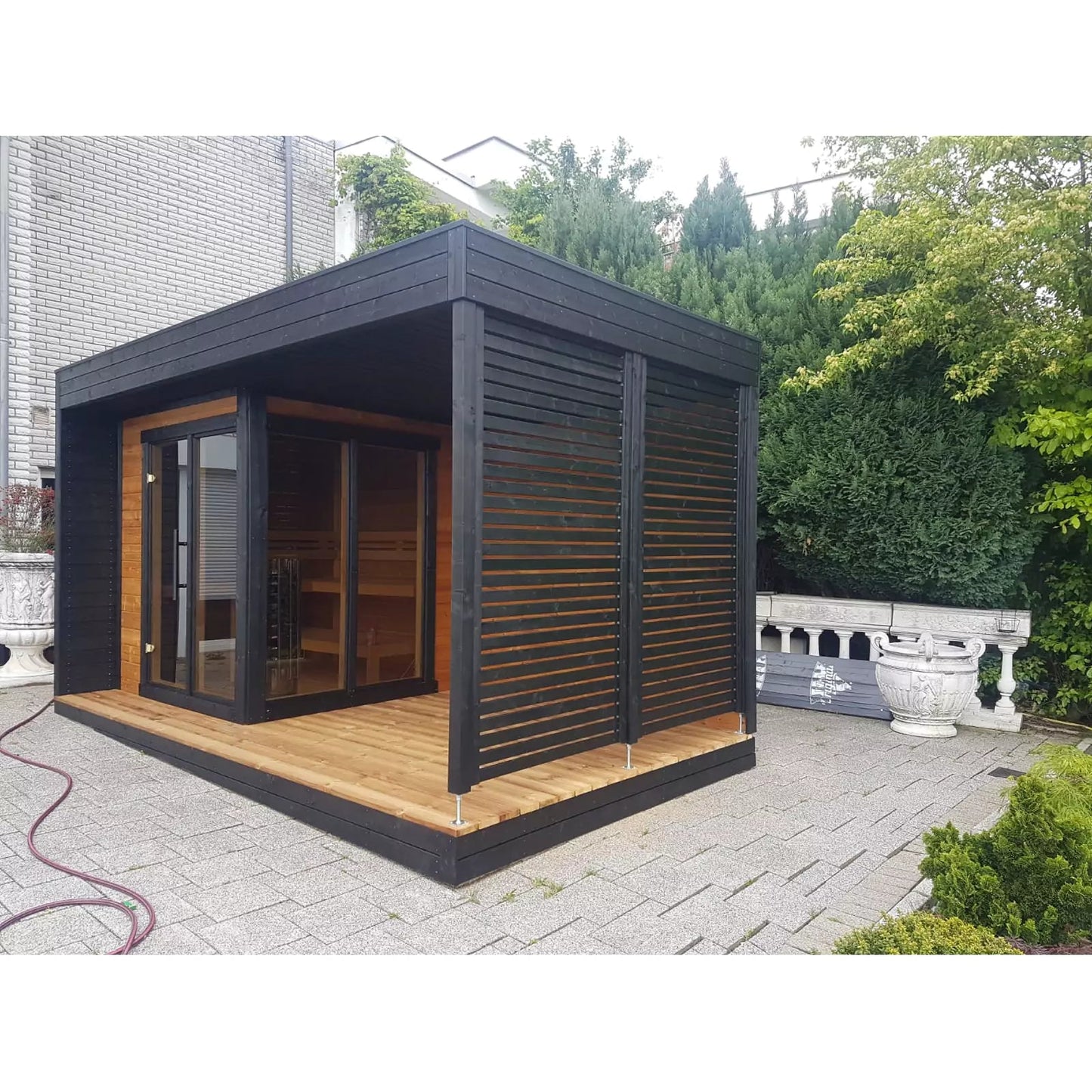 Sierra S Plus Outdoor Cabin Sauna With Covered Area