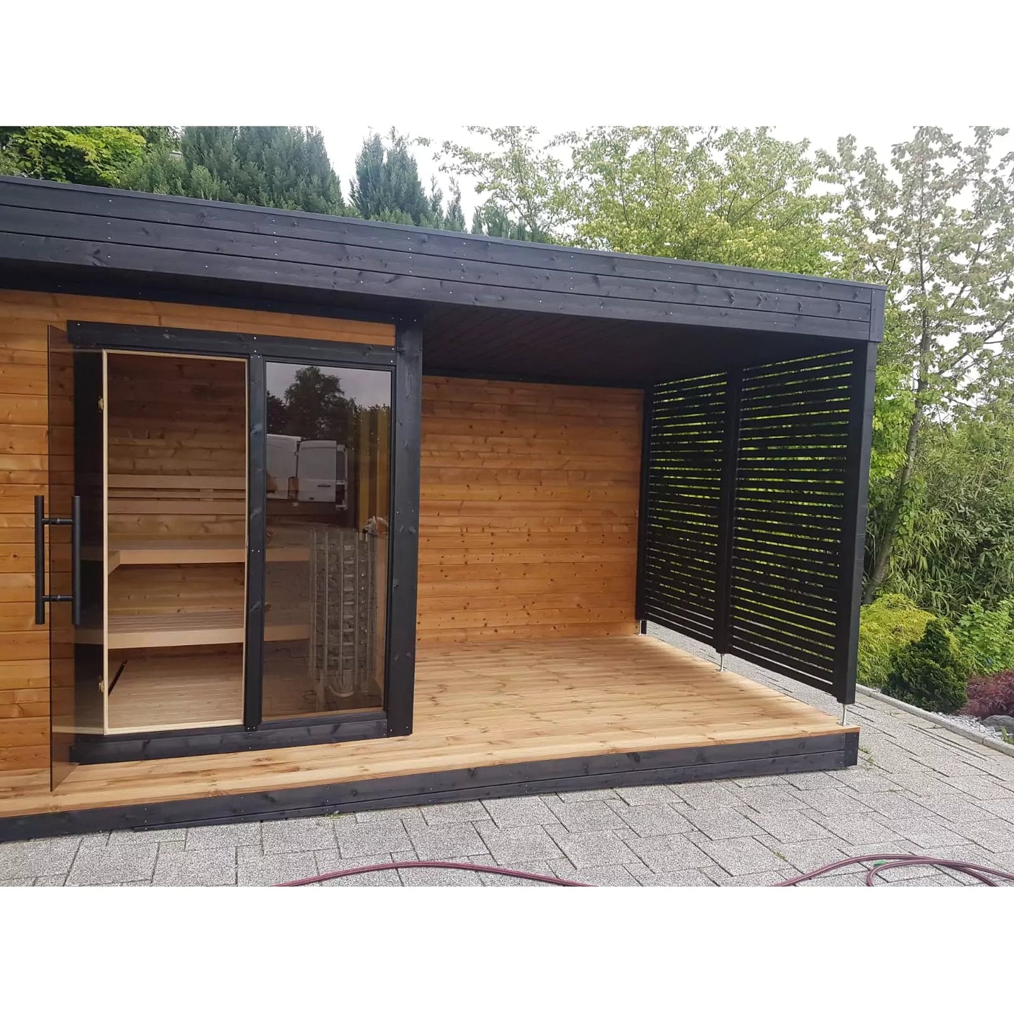 Sierra S Plus Outdoor Cabin Sauna With Covered Area