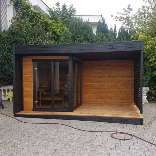 Sierra S Plus Outdoor Cabin Sauna With Covered Area